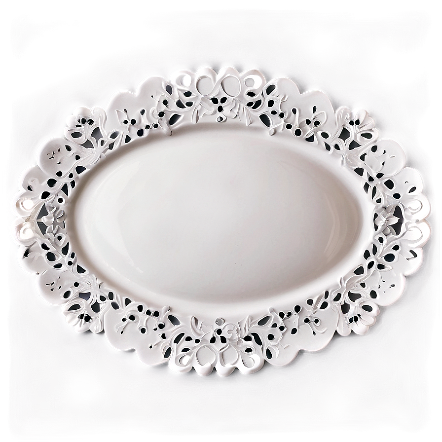 White Plate With Lace Detail Png 06212024 PNG