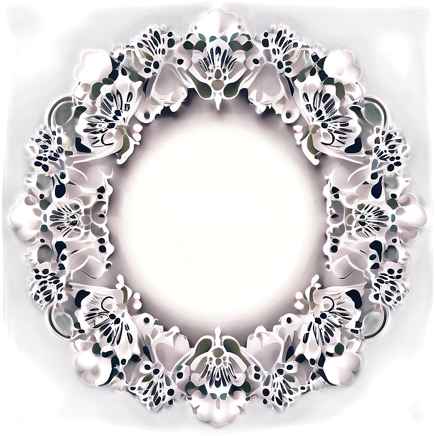 White Plate With Lace Detail Png Vkl56 PNG