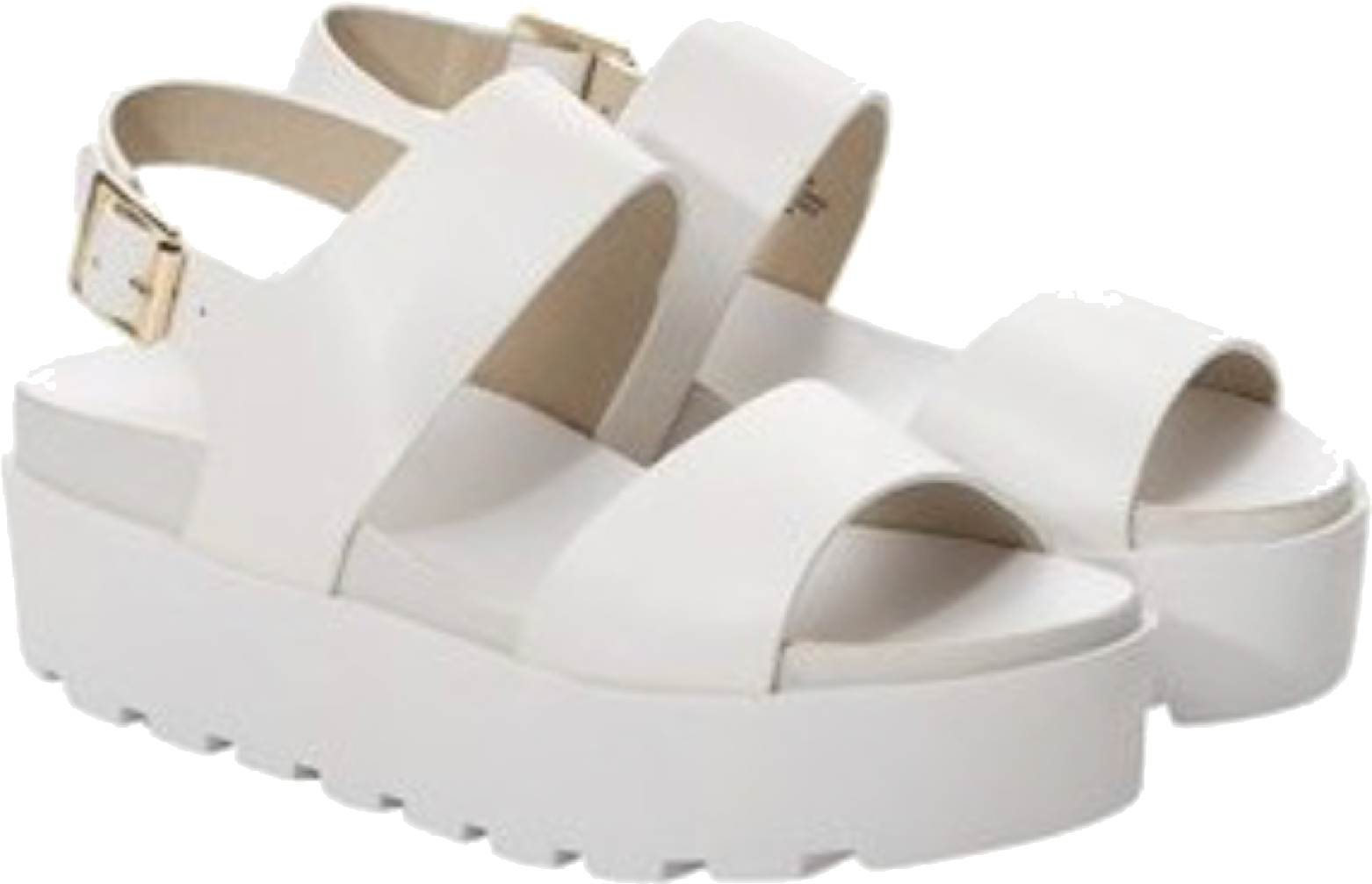 White Platform Sandals PNG