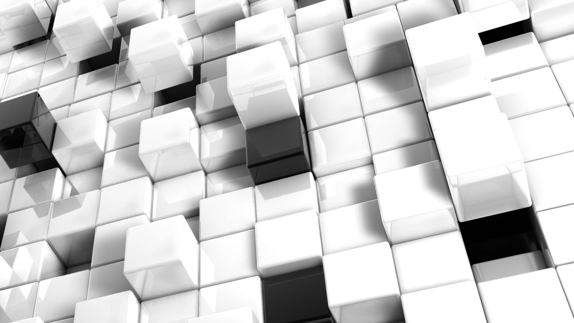White Platonic Solid Cubes Stacked Wallpaper