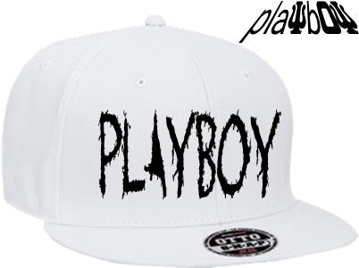 White Playboy Logo Snapback Cap PNG