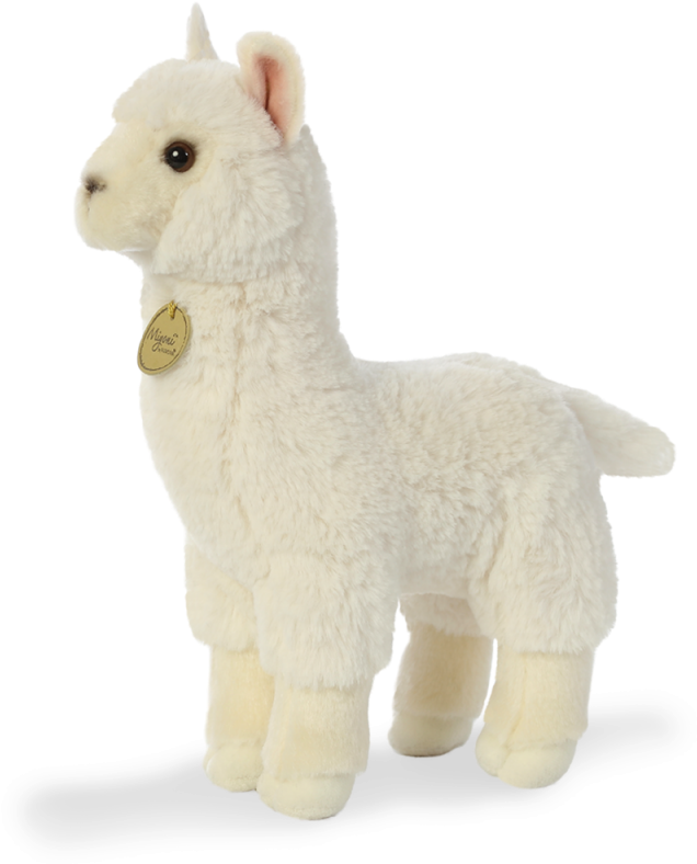White Plush Alpaca Toy PNG