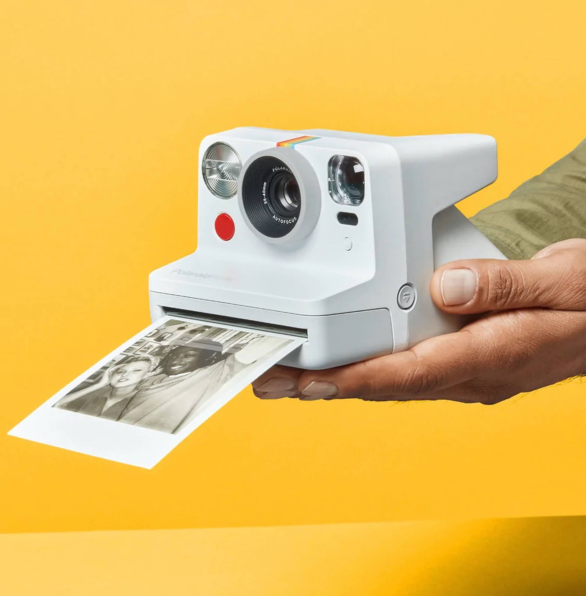 White Polaroid Camera Wallpaper
