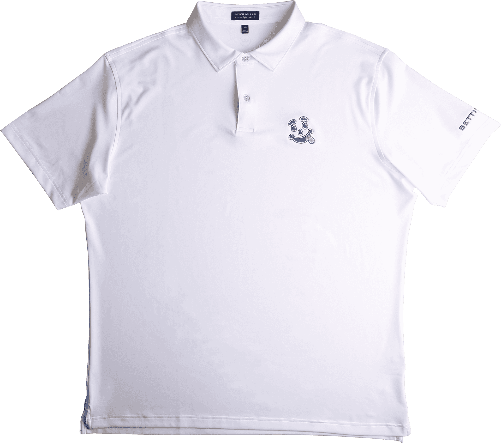 White Polo Shirt Embroidered Logo PNG