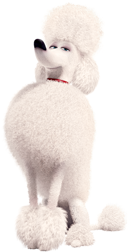 White Poodle Cartoon Character SVG