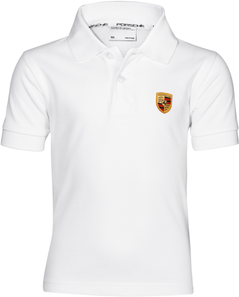 White Porsche Branded Polo Shirt PNG