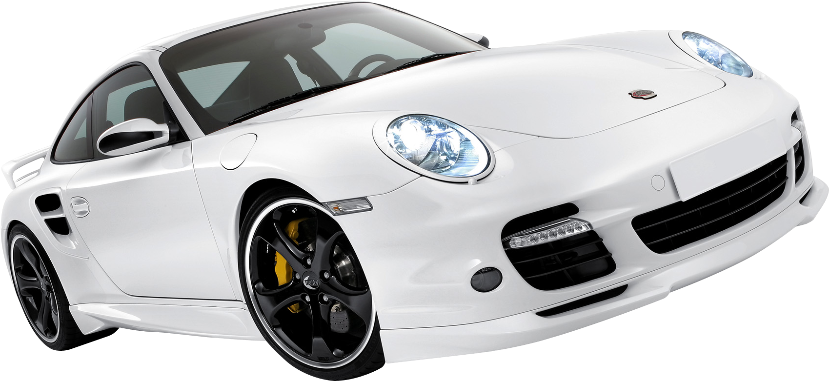 White Porsche Sports Car Isolated PNG