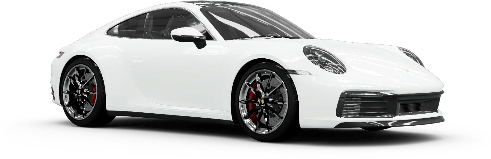 White Porsche911 Carrera Side View PNG