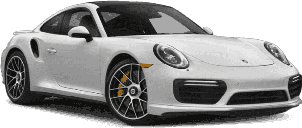 White Porsche911 Turbo Side View PNG