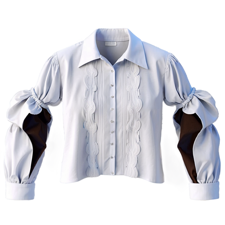 White Puff Sleeve Shirt Png Miw49 PNG