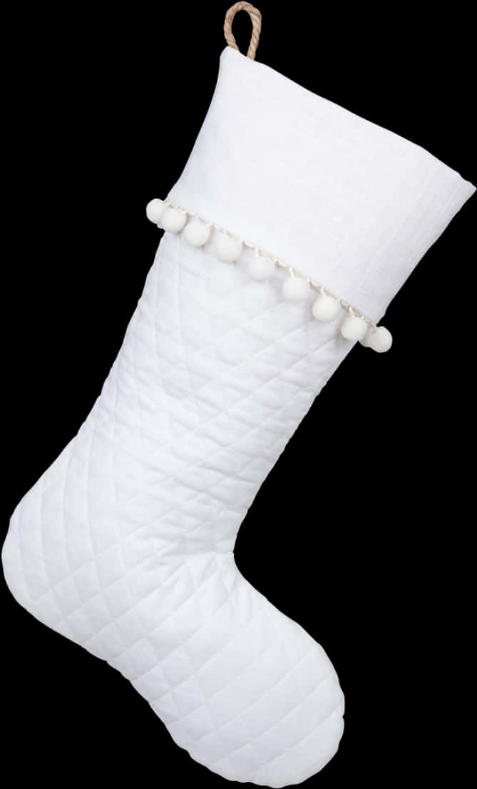 White Quilted Christmas Stocking PNG