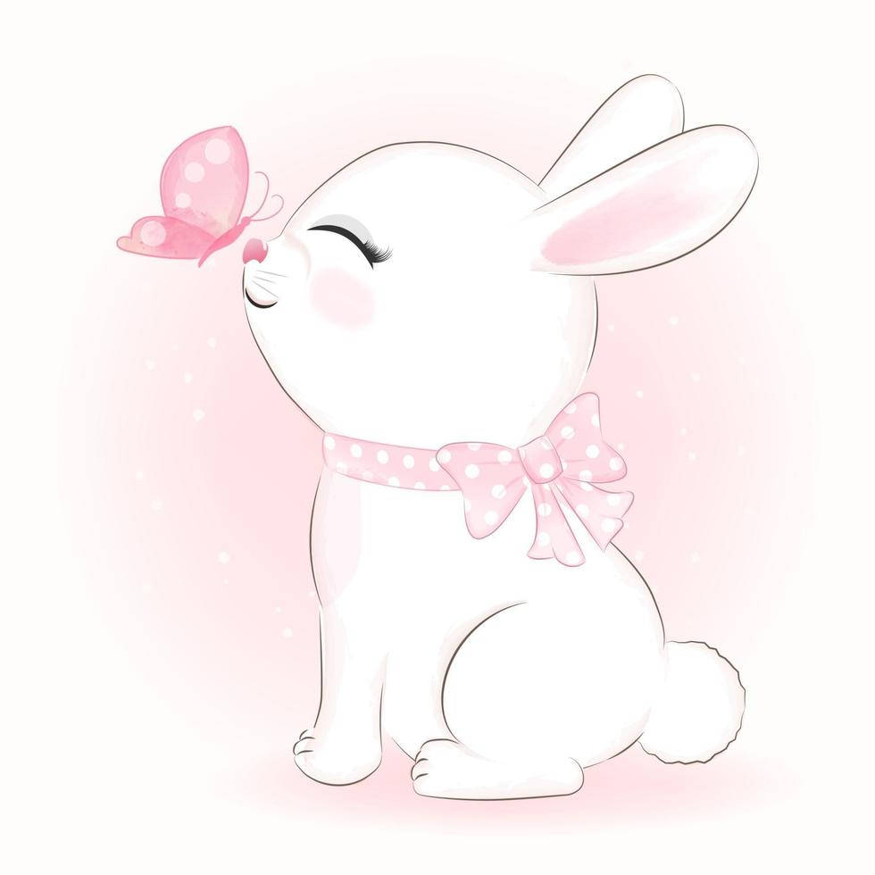 Cute Little Bunnie With Pink Background Color Wallpaper Image For Free  Download  Pngtree