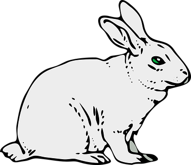White Rabbit Silhouette Graphic PNG