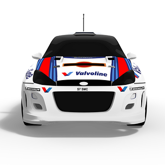 White Racing Car Valvoline Livery Front View PNG