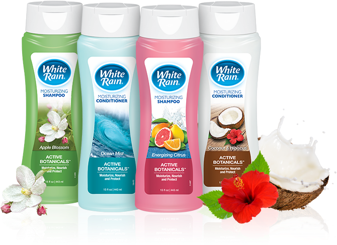 White Rain Shampooand Conditioner Collection PNG