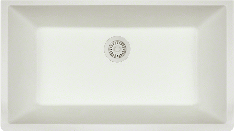 White Rectangular Ceramic Sink PNG