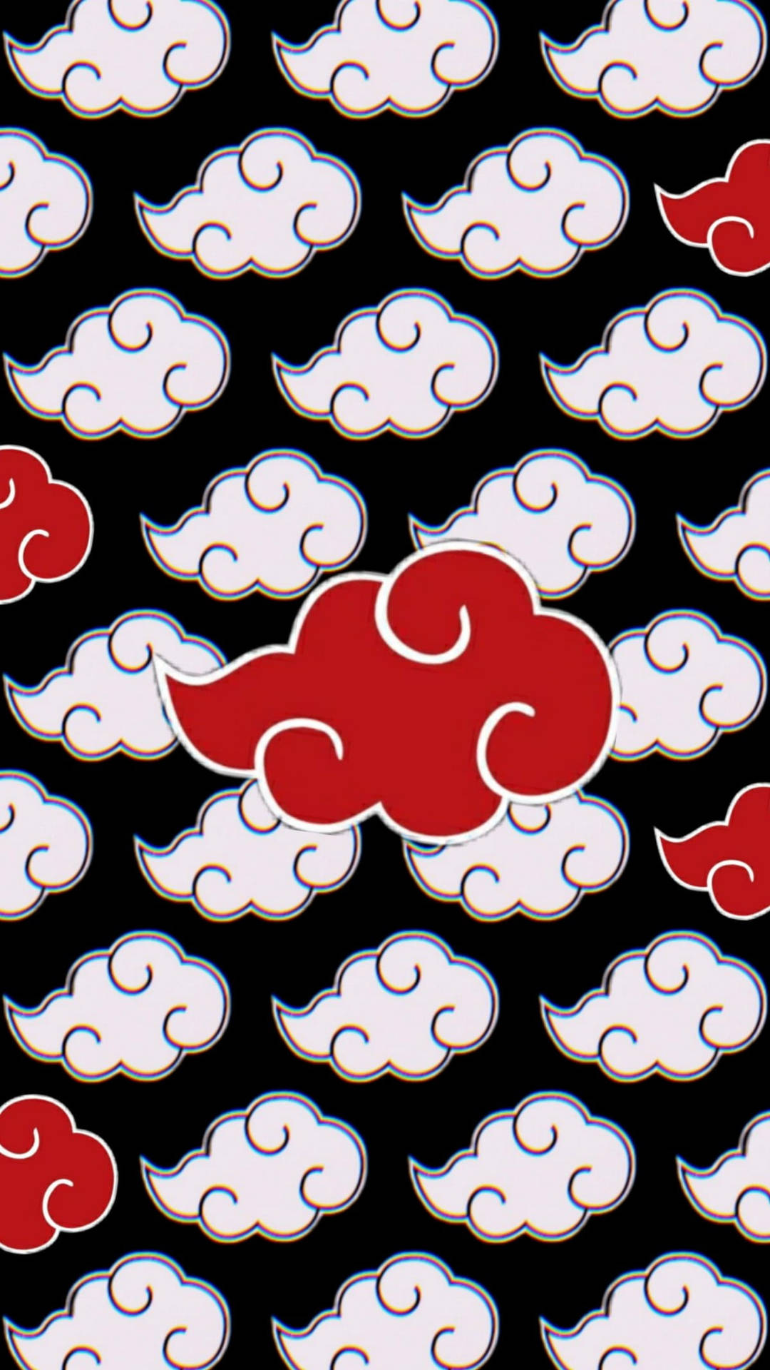 White Red Akatsuki Cloud iPhone Wallpaper