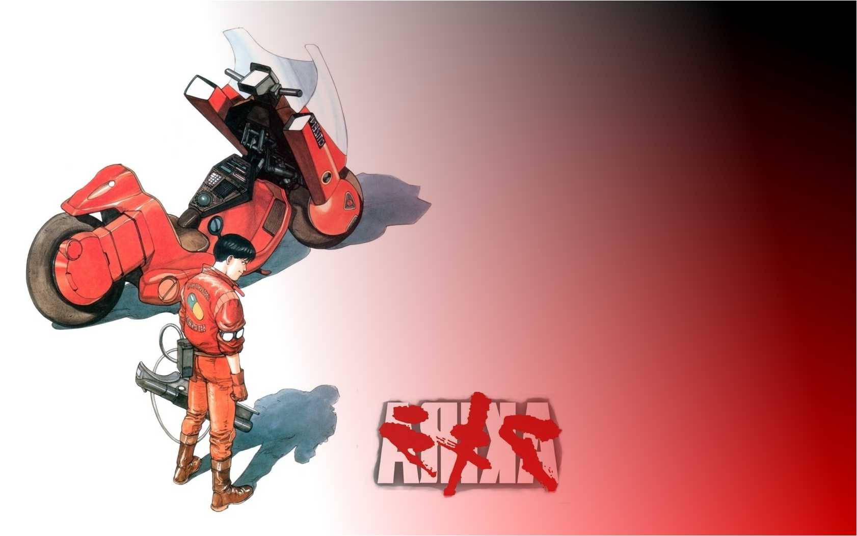 White Red Akira Biker Kaneda Background