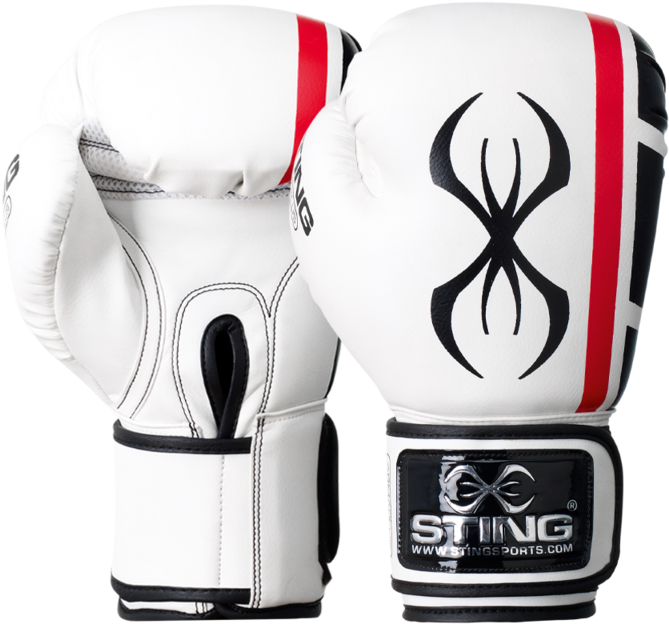 White Red Boxing Gloves Sting Brand PNG