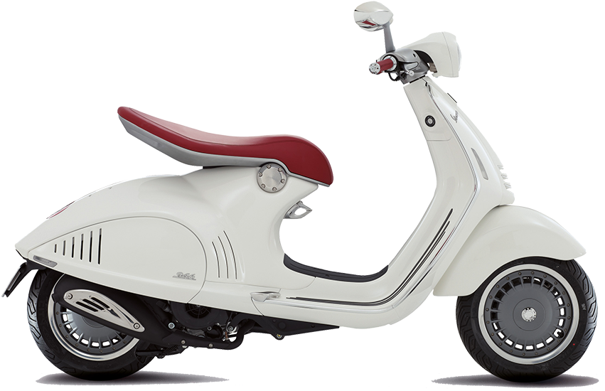 White Red Classic Scooter PNG