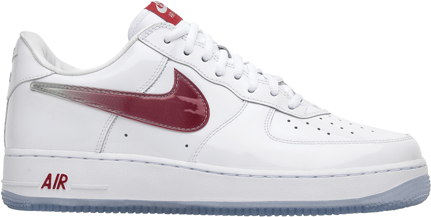 White Red Nike Air Force1 Sneaker PNG