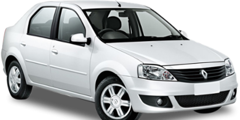 White Renault Sedan Profile View PNG