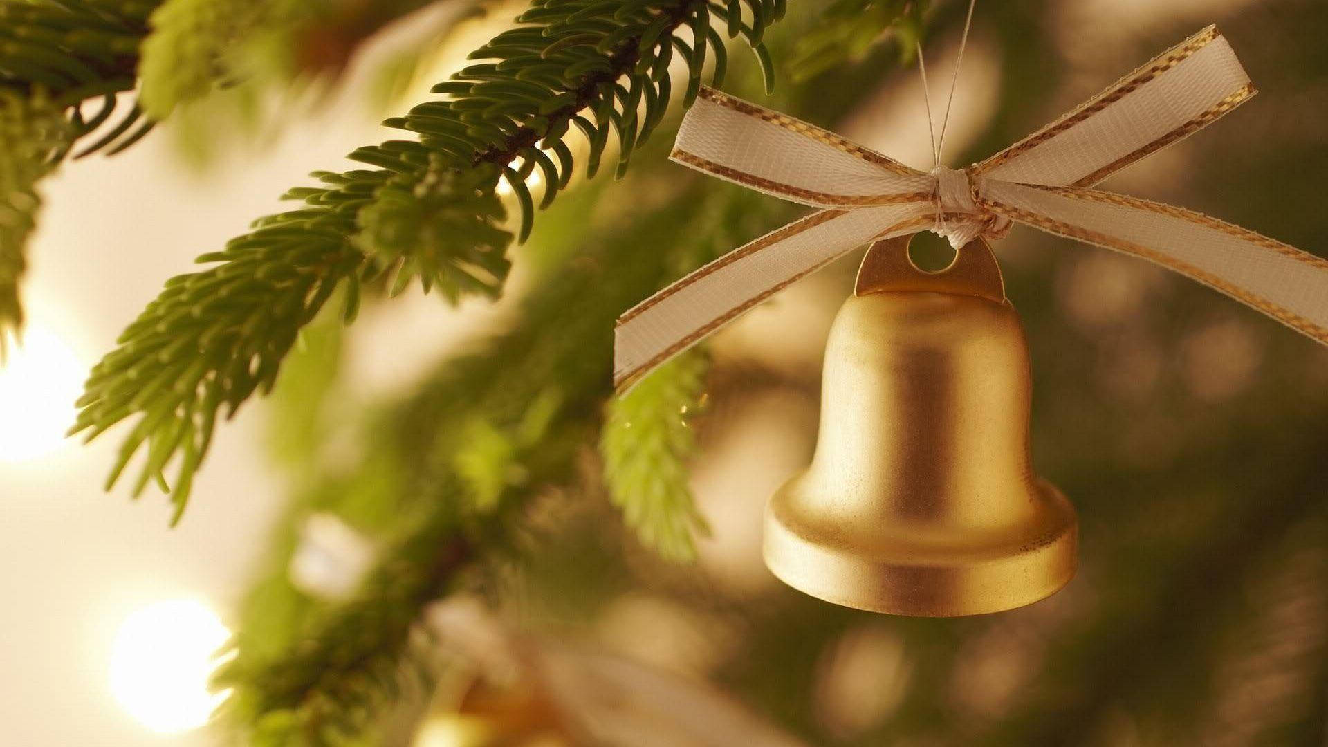 White Ribbon Christmas Bell