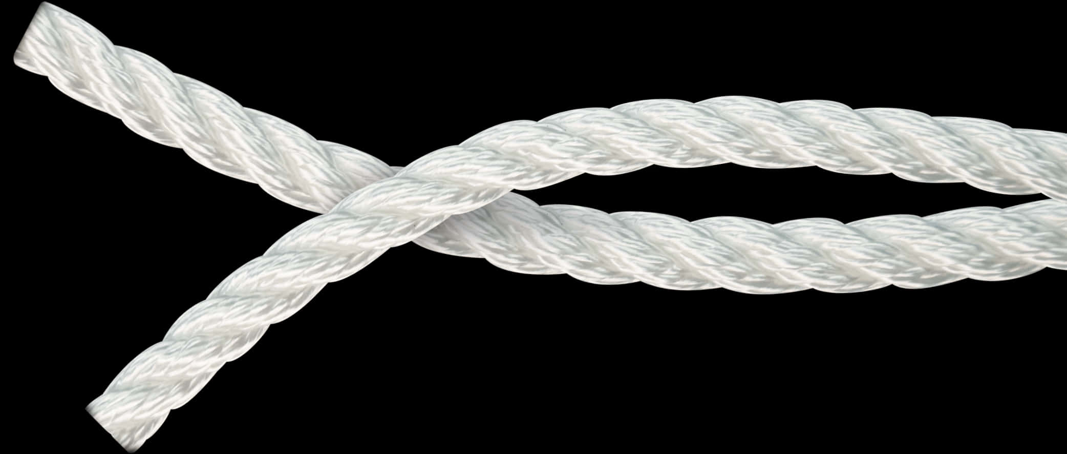 White Rope Crossing Black Background PNG