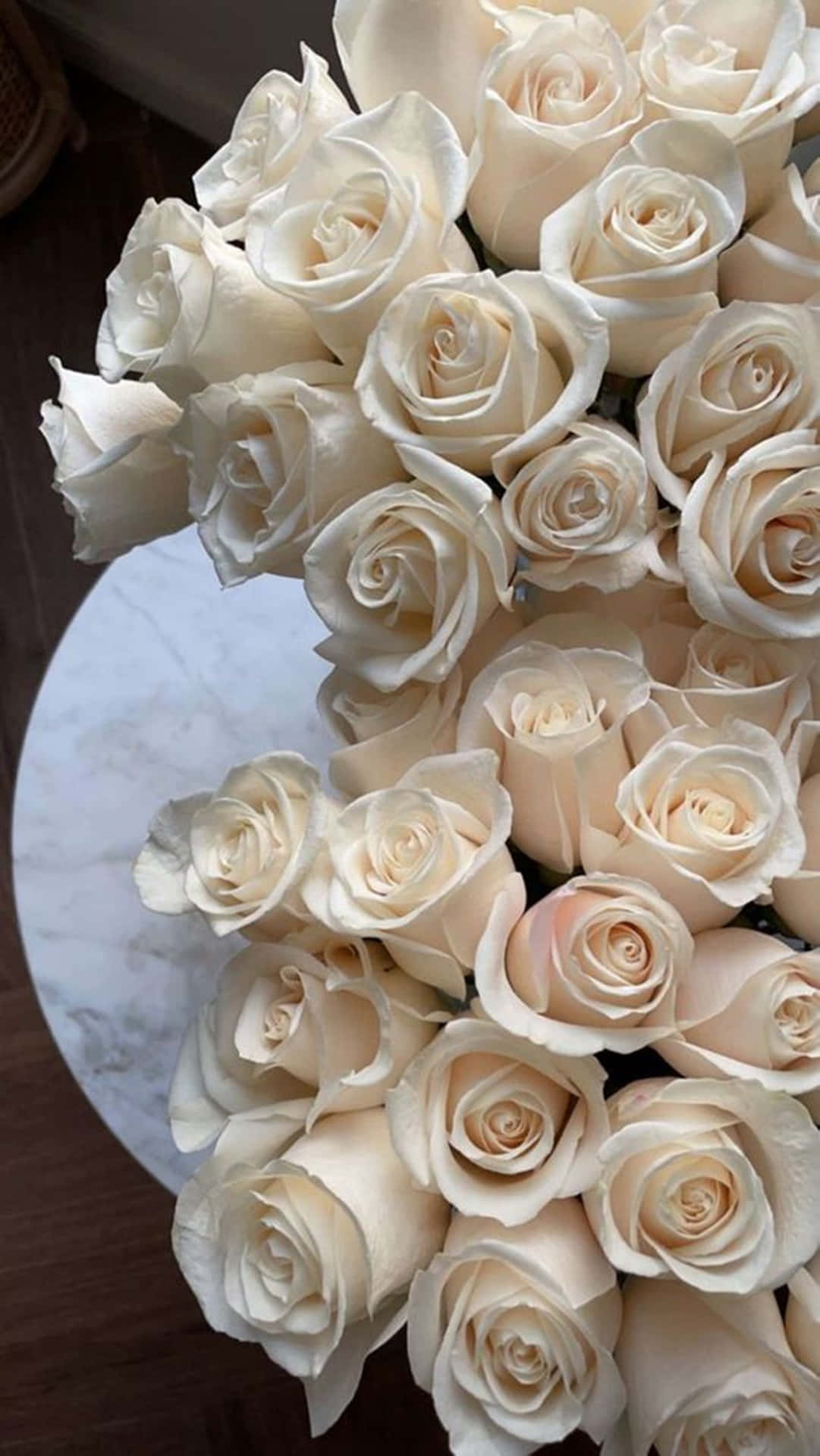 Dette hvide roser æstetiske blomsterfoto tapet Wallpaper