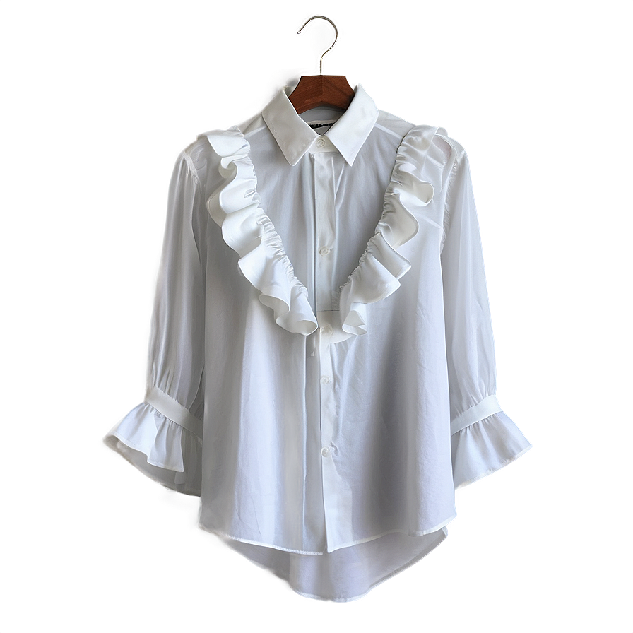 White Ruffle Shirt Png Dow PNG