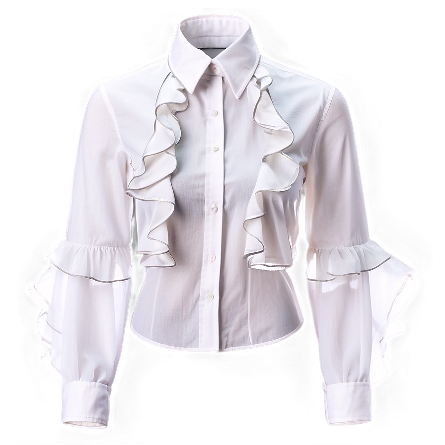 White Ruffle Shirt Png Tws97 PNG