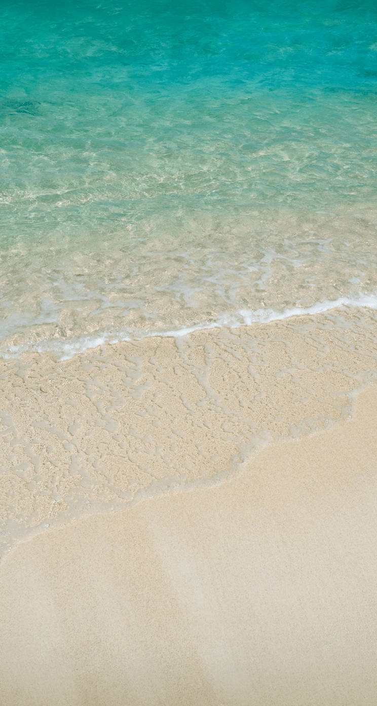 Hvid Sand Og Klar Vand iOS 7 Tapet Wallpaper