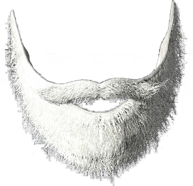 White Santa Claus Beard Illustration.png PNG