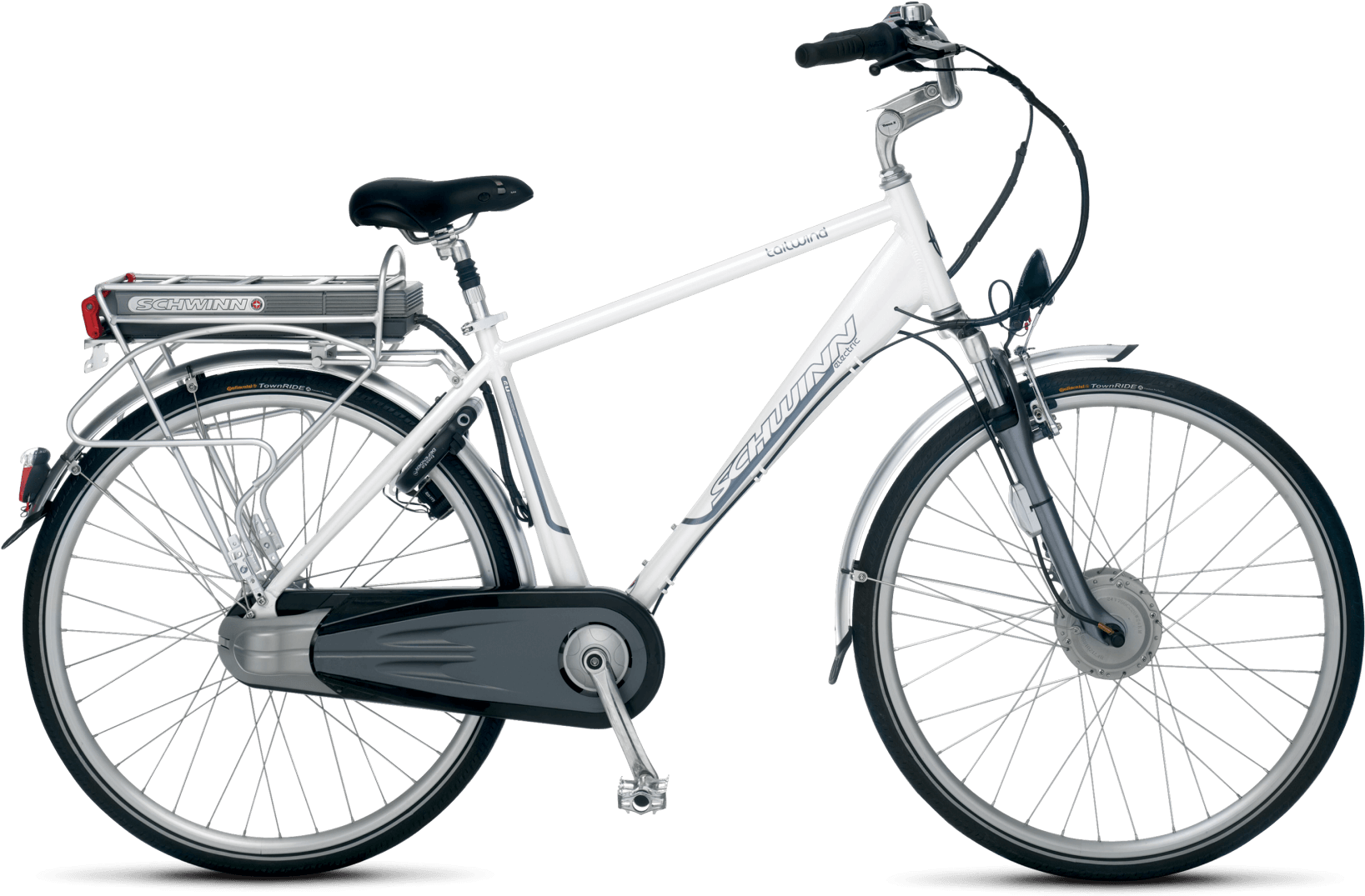 White Schwinn Electric Bicycle PNG