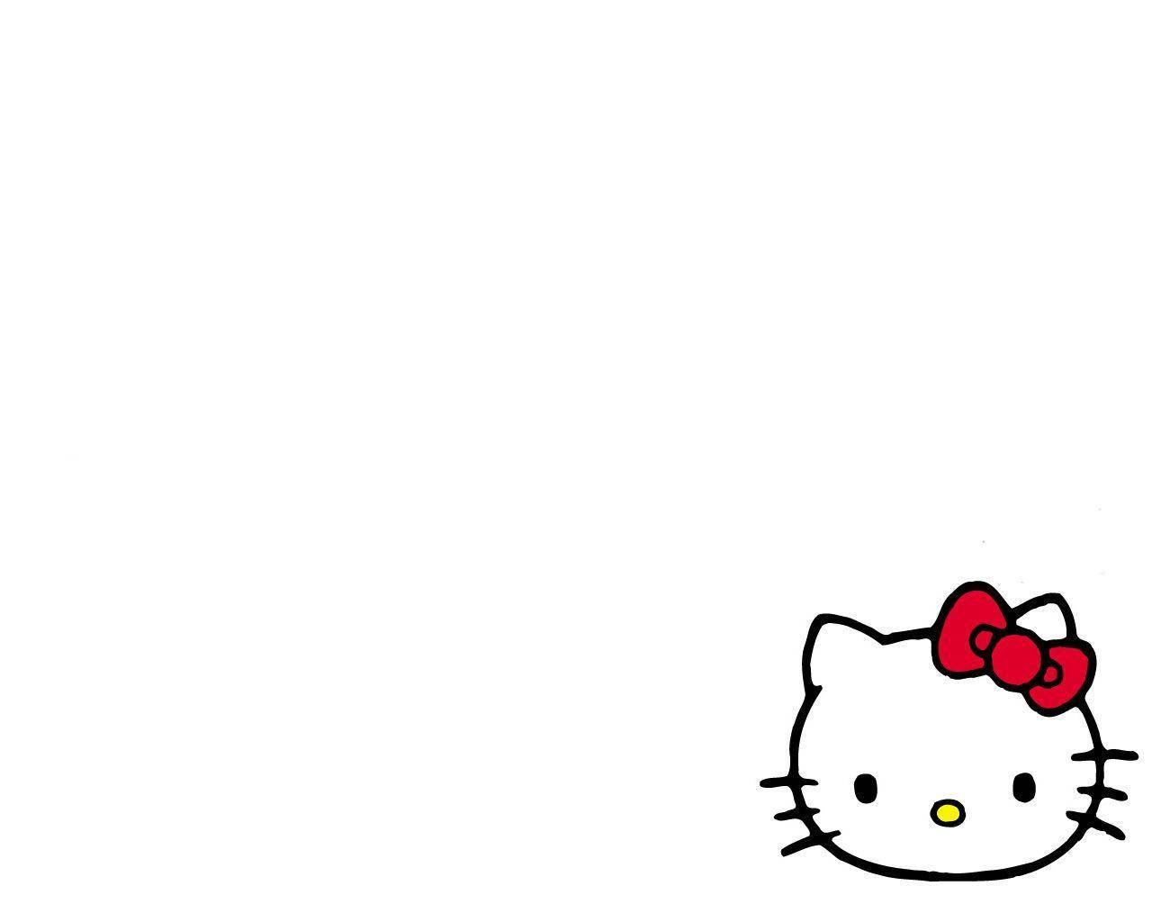 White Screen With Hello Kitty Wallpaper
