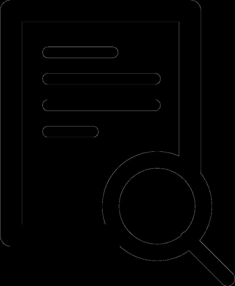 White Search Icon Document PNG