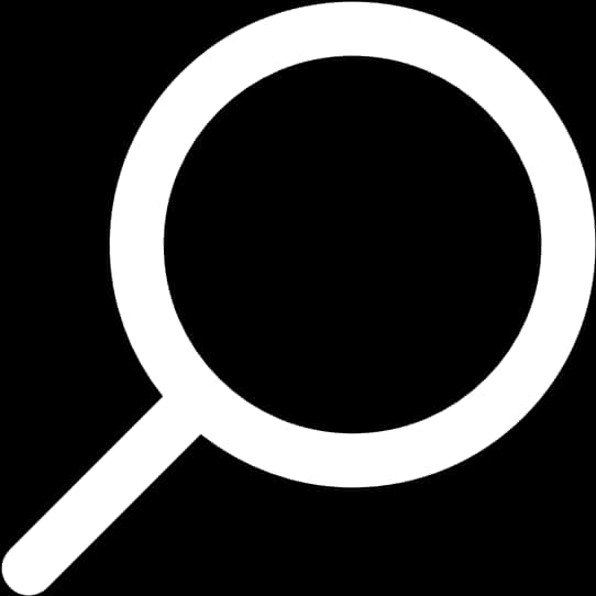 White Search Icon Simple Design PNG