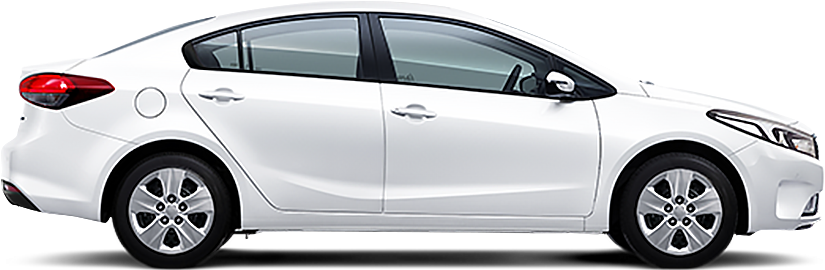 White Sedan Side View PNG