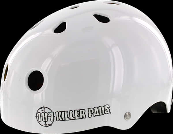 White Skateboard Helmet187 Killer Pads PNG