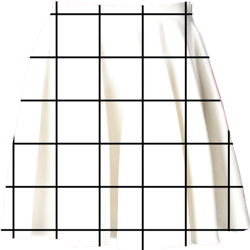 White Skirtwith Black Grid Lines PNG