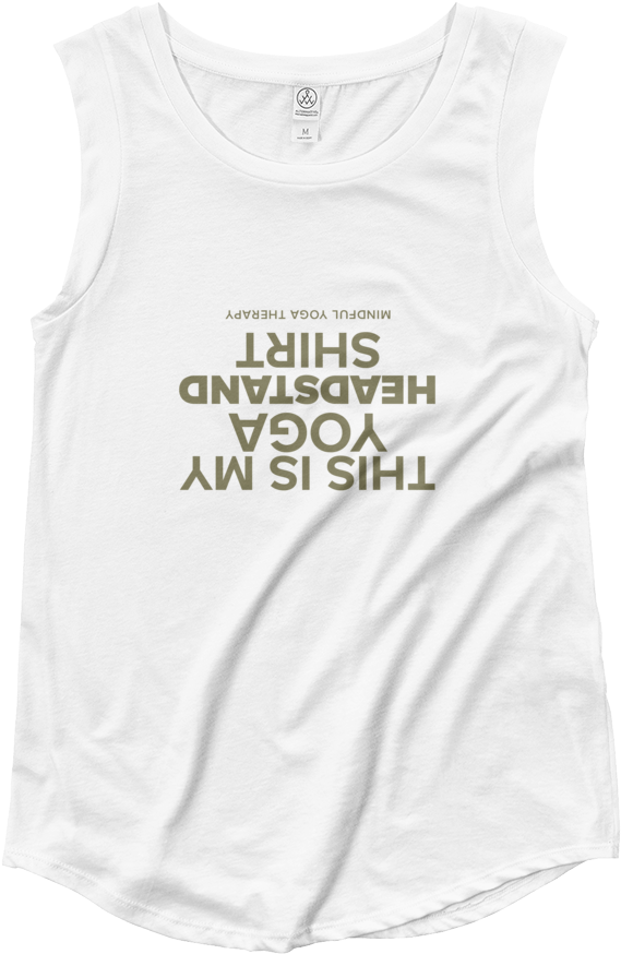 White Sleeveless Shirt Mirror Text Graphic PNG