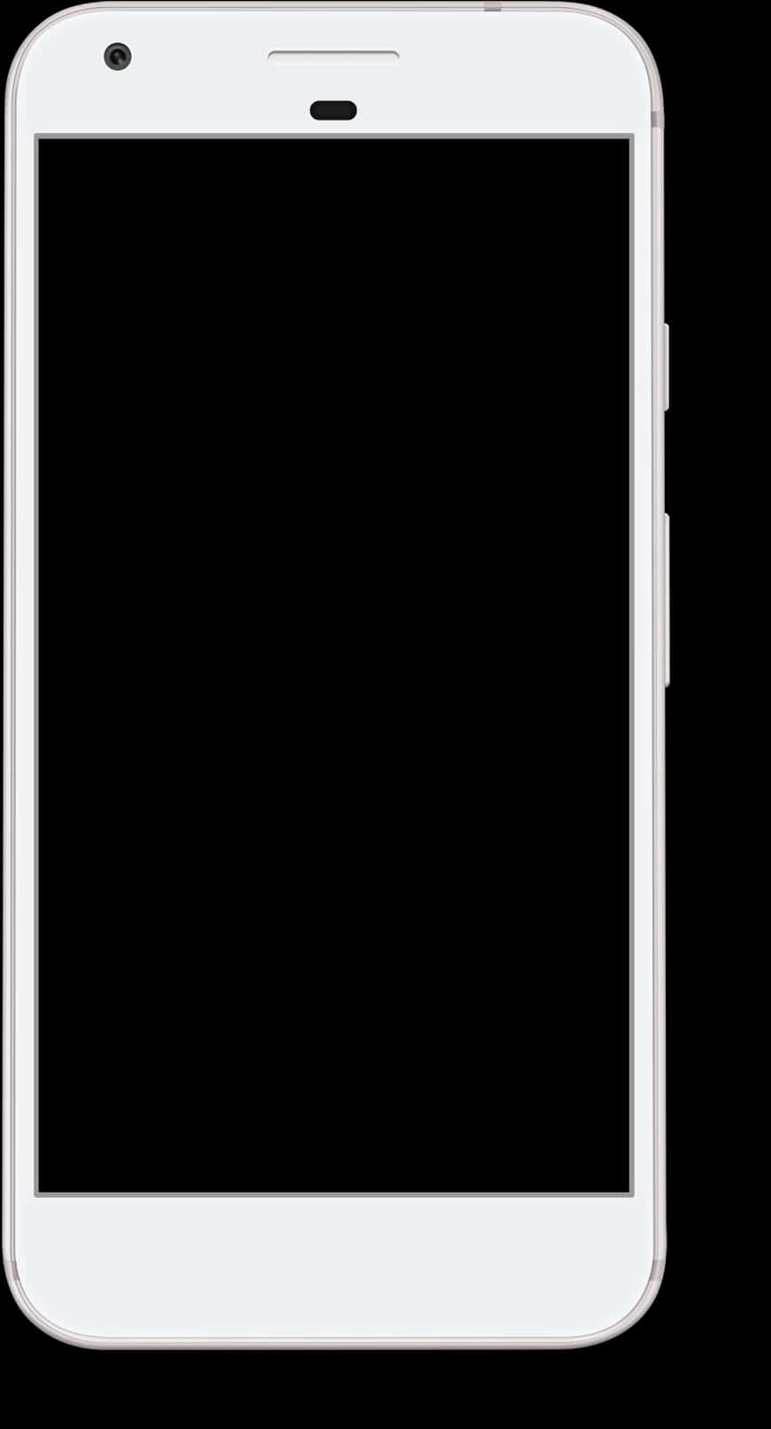 White Smartphone Blank Screen PNG