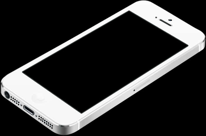 White Smartphone Isolatedon Black Background PNG