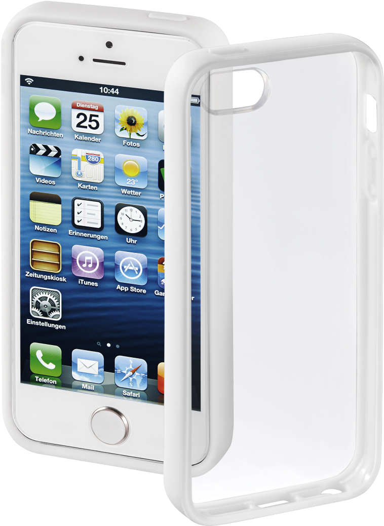 White Smartphonewith Protective Case PNG