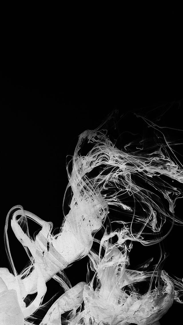 Caption: Mystical White Smoke on iPhone Dark Background Wallpaper