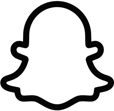 White Snapchat Logoon Transparent Background PNG