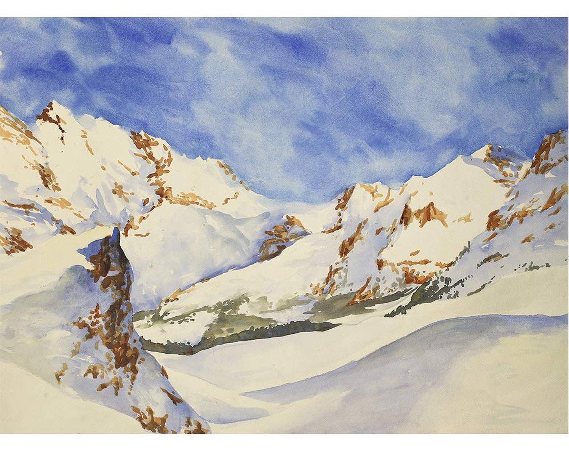 White Snow Swiss Alps Wallpaper