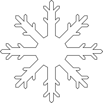 White Snowflake Black Background PNG