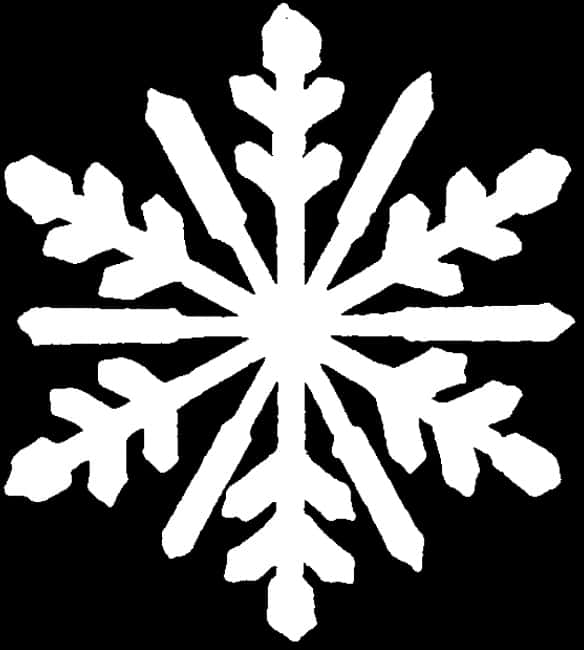 White Snowflake Black Background PNG