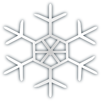 White Snowflake Black Background PNG